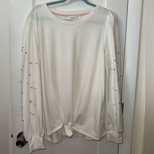 White, Diamond & Pearl, Sweater, Size 1X